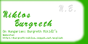 miklos burgreth business card